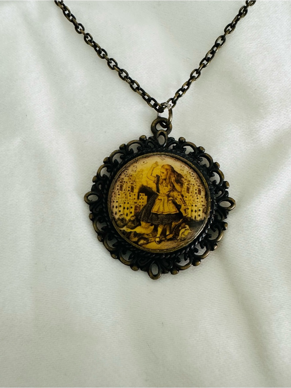 Vintage-Inspired Alice in Wonderland Pendant Necklace